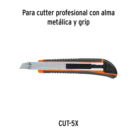 Estuche con 10 cuchillas SK2 de 9 mm para cutter, Expert | REP-CUT-5X | 100098