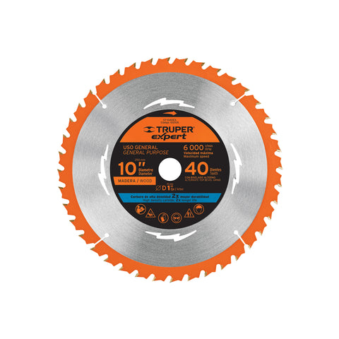 Disco sierra 10' para madera, 40 dientes centro 1', Expert | ST-1040EX | 100105