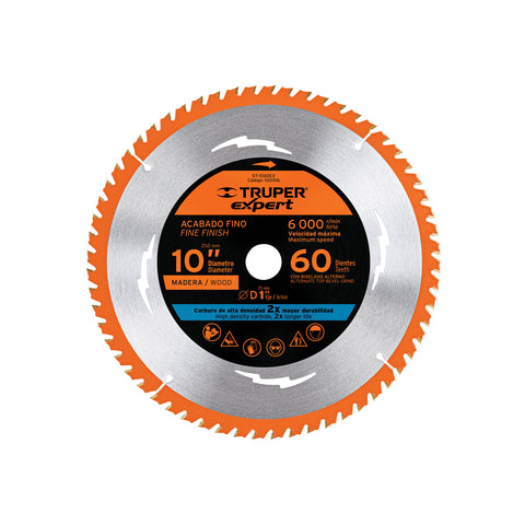 Disco sierra 10' para madera, 60 dientes centro 1', Expert | ST-1060EX | 100106
