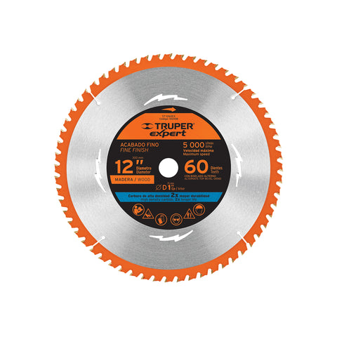 Disco sierra 12' para madera, 60 dientes centro 1', Expert | ST-1260EX | 100108
