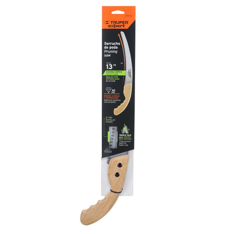 Serrucho de poda 13',hoja curva,7 DPP, mango madera, EXPERT | SPX-13C | 100121