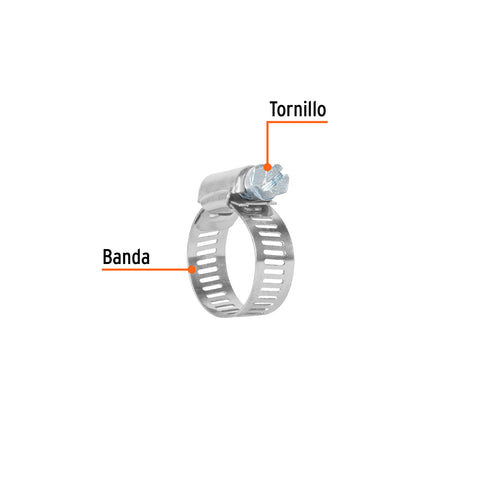 Bolsa c/2 abrazaderas sin fin # 10, 3/4 - 1-1/16', Truper | M-10B | 10013