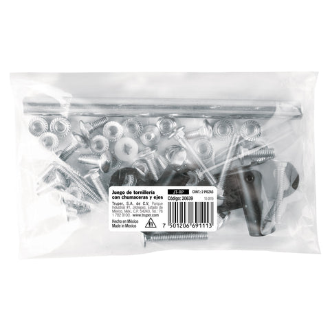 Tornilleria, chumaceras y eje p/carretillas TRUPER y EXPERT | JT-TUB | 100154