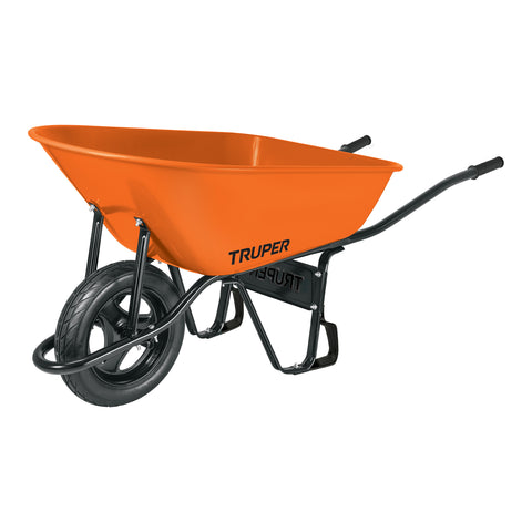 Carretilla 8 ft3 Imponchable, bastidor tubular, Truper | CAR-81FF | 100177