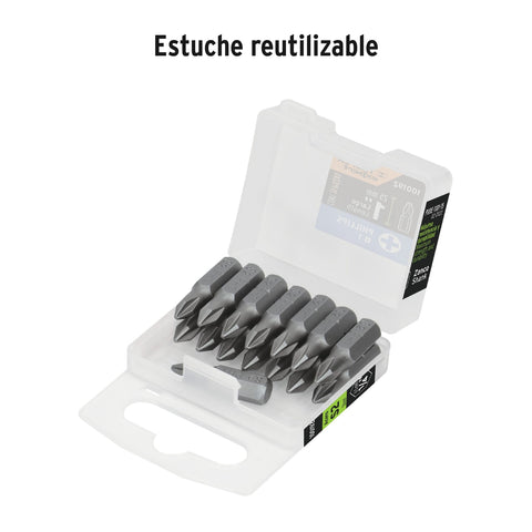 Estuche con 15 puntas de cruz PH1 largo 1', Truper Expert | PUDE-1101-15 | 100192