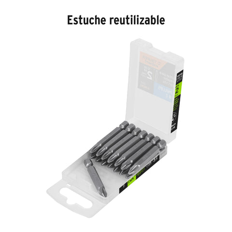 Estuche con 15 puntas de cruz PH2 largo 2', Truper Expert | PUDE-1202-15 | 100195