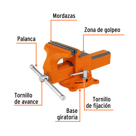 Tornillo de banco 5' tipo europeo de hierro nodular, Truper | TA-5-L | 100240