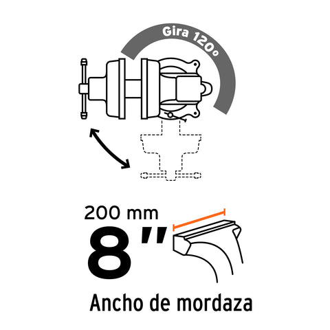 Tornillo de banco 8' tipo europeo de hierro nodular, Truper | TA-8-L | 100242