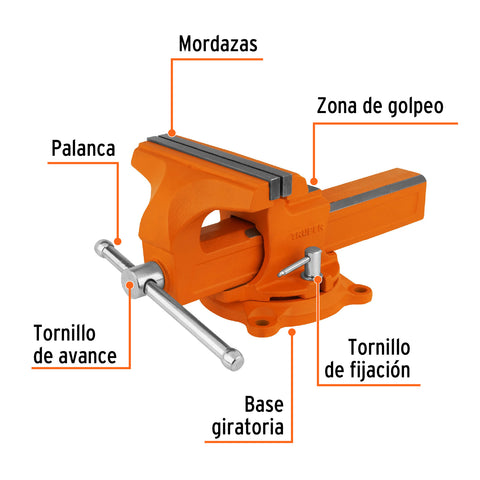 Tornillo de banco 8' tipo europeo de hierro nodular, Truper | TA-8-L | 100242