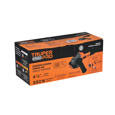 Combo esmeriladora 4-1/2', 850W,lentes y flexómetro,ERGO-PRO | COMBOE-4580ALF | 100250
