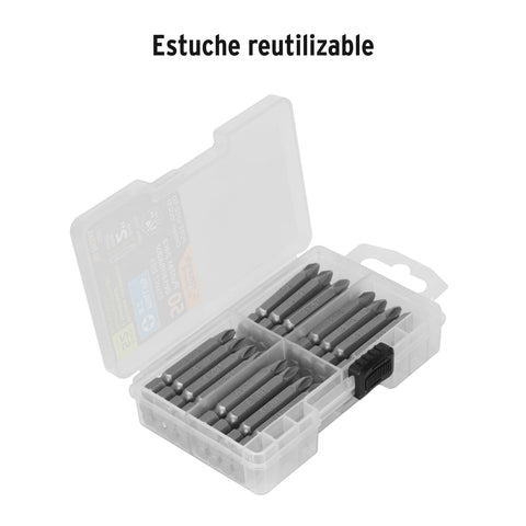 Estuche con 50 puntas de cruz PH2 largo 2', Truper Expert | PUDE-1202-50 | 100251