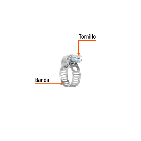 Bolsa c/4 mini abrazaderas sin fin # 4, 3/8'- 5/8', Truper | MINI-4B | 10032