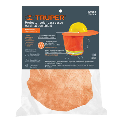 Protector solar plegable para casco, naranja con reflejante | PROCA-N | 100353