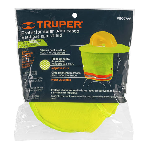 Protector solar plegable para casco, verde con reflejante | PROCA-V | 100354