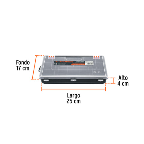 Organizador 10' con 13 compartimentos, Truper | ORG-13 | 10036