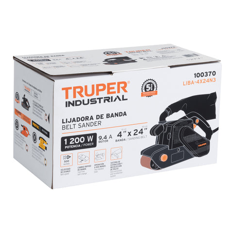 Lijadora de banda 4 x 24', 1200W, TRUPER INDUSTRIAL | LIBA-4X24N3 | 100370