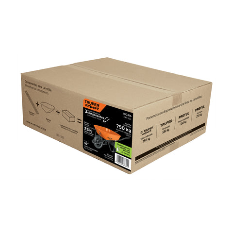 Carretilla 5.5ft3 Imponchable bastidor tubular,Truper Expert | CAT 50X | 100416