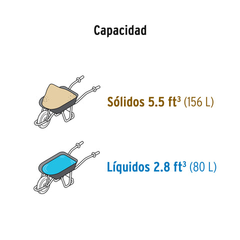 Carretilla 5.5ft3 Imponchable bastidor tubular,Truper Expert | CAT 50X | 100416
