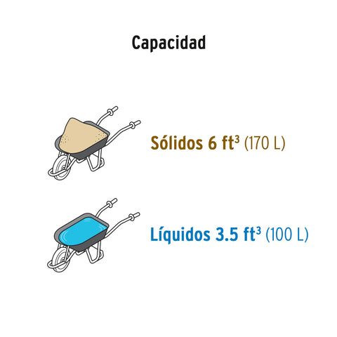 Carretilla 6ft3 Imponchable, bastidor tubular, Truper Expert | CAT 60X | 100417