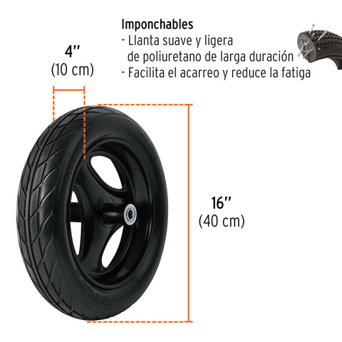 Carretilla 6ft3 Imponchable, bastidor tubular, Truper Expert | CAT 60X | 100417