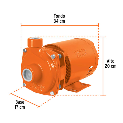 Bomba centrífuga para agua, 1/2 HP, TRUPER EXPERT | BOAC-1/2AX | 100431