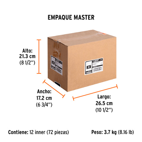 Estuche con 6 puntas planas combinadas largo 1', Expert | PUN-6PL1 | 100505