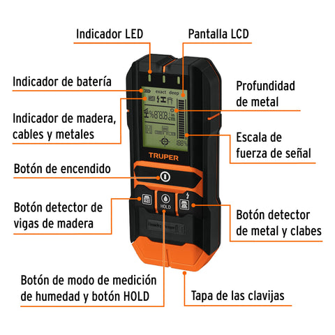 Detector de materiales detrás de muros, profundidad máx 12cm | DEMA-12 | 100651