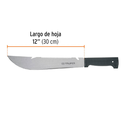 Machete rambo 12', cacha inyectada negra, TRUPER | T-460-12B | 100655