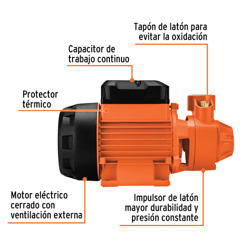 Bomba periférica 1HP, altura máx 70m, uso agrícola, EXPERT | BOAP-1 | 10070