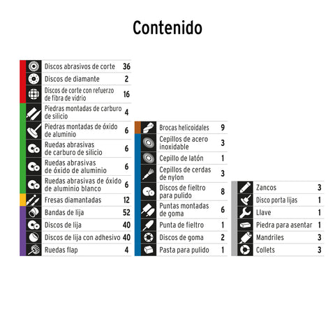 Kit de accesorios p/herramienta rotativa, 276 pzs, TRUPER | MOTO-KIT-276 | 100729