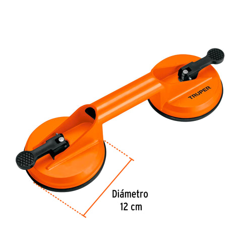 Ventosa de aluminio para vidrio, 2 copas de succión, Truper | VEVI-2A | 100761