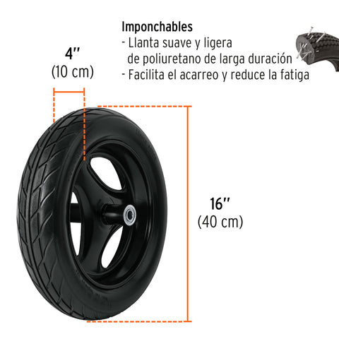 Carretilla 5 ft3 Imponchable, bastidor tubular, Truper | CAT-15FF | 10079