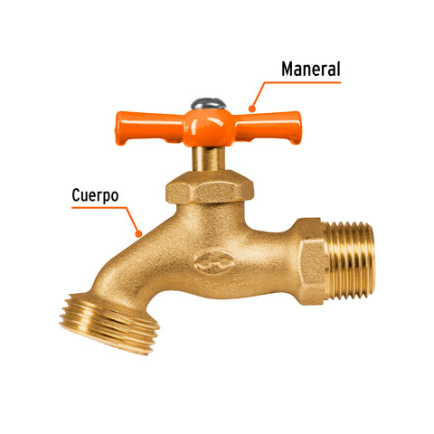 Llave p/manguera, de latón, 140g, 1/2', granel, TRUPER | LLJ-140T | 100817