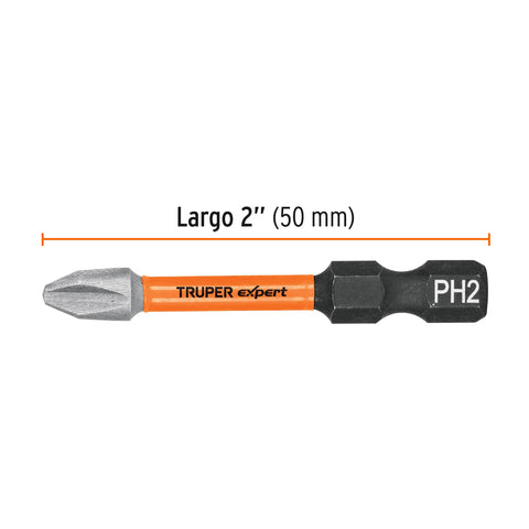 Estuche con 5 puntas de cruz PH2 de impacto largo 2', Expert | PUDE-1202I | 100820
