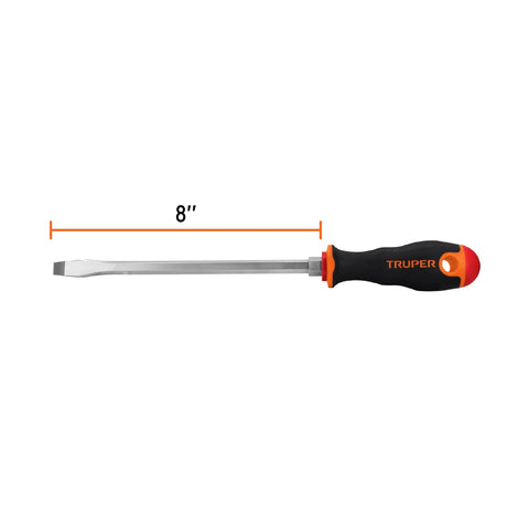 Desarmador plano 3/8' x 8' mango Comfort Grip, Truper | DR-3/8X8B | 100834