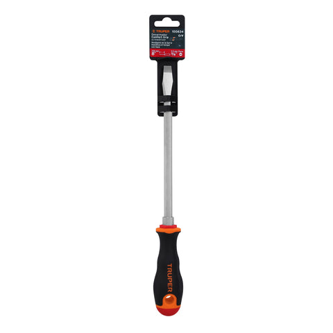 Desarmador plano 3/8' x 8' mango Comfort Grip, Truper | DR-3/8X8B | 100834
