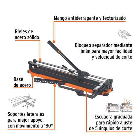 Cortador azulejo 25' (63cm) gran formato c/maletín, EXPERT | CAZ-60BX | 100885