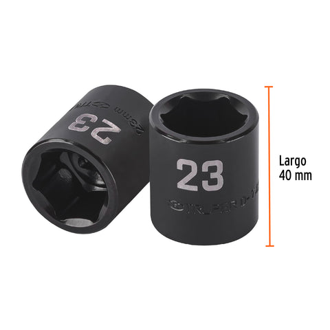 Dado de impacto de 23 mm, 6 puntas, cuadro 1/2', Truper | D-7423-M | 100896