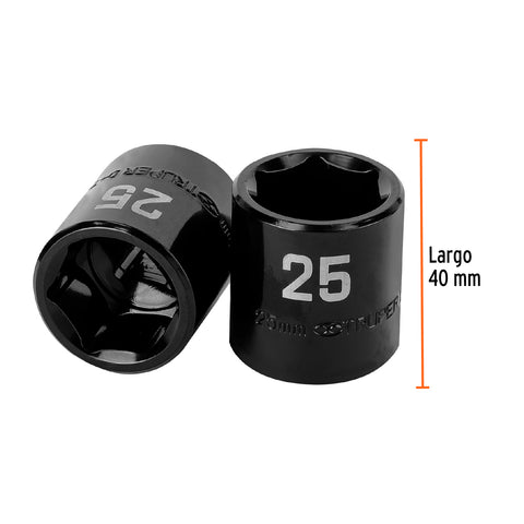 Dado de impacto de 25 mm, 6 puntas, cuadro 1/2', Truper | D-7425-M | 100898