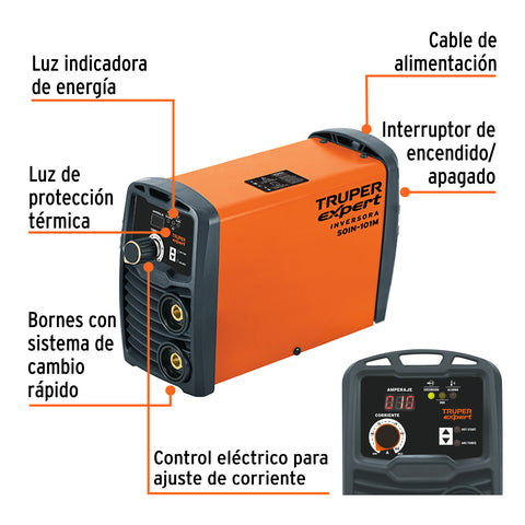 Mini soldadora inversora 100A, 127V, TRUPER | SOIN-101M | 100900