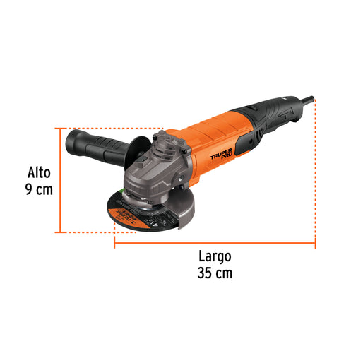 Esmeriladora angular 4-1/2', 1100W, TRUPER PRO | ESMA-45110 | 100902