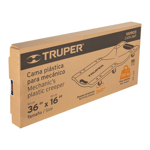 Cama de plástico 36' para mecánico, Truper | CATA-36P | 100903