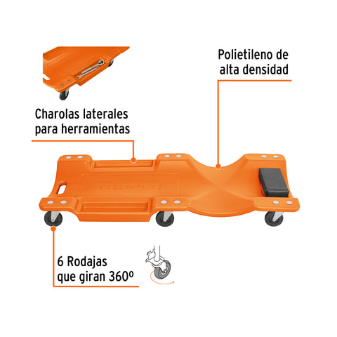 Cama de plástico 40' para mecánico, Truper | CATA-40P | 100904