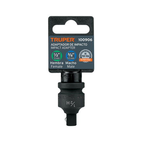 Adaptador de impacto 1/2' (H) x 3/8' (M), Truper | AI-5254 | 100906