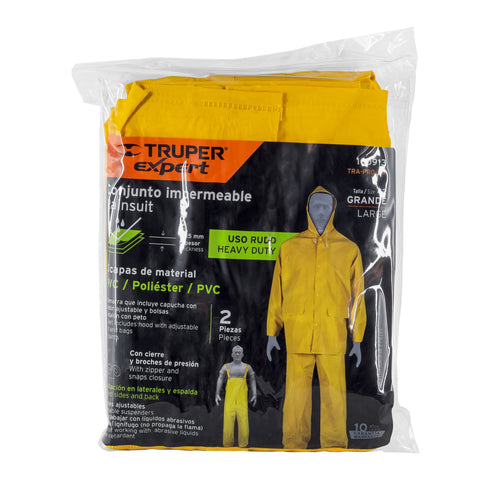 Conjunto impermeable triple capa, talla G, Truper Expert | TRA-PRO-L-X | 100913