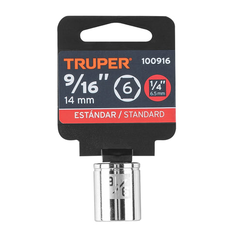 Dado de 9/16', 6 puntas, cuadro 1/4', Truper | D-1418 | 100916