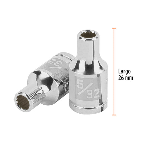 Dado de 5/32', 12 puntas, cuadro 1/4', Truper | D-1405-B | 100917