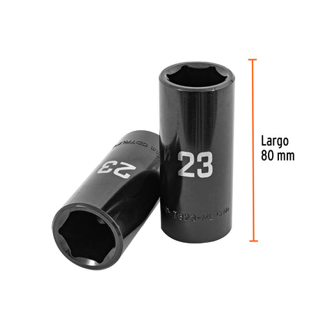 Dado largo impacto de 23 mm, 6 puntas, cuadro 1/2', Truper | D-7323-ML | 100922