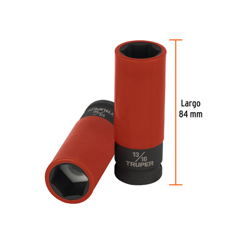 Dado largo impacto prot. plást. 13/16', 6 puntas,cuadro 1/2' | D-7326-HLPD | 100928