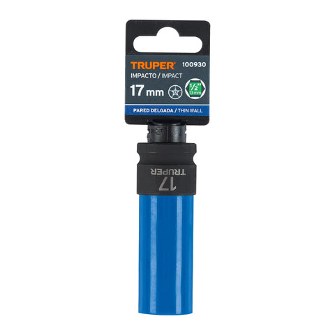 Dado largo impacto prot. plást. 17 mm, 6 puntas, cuadro 1/2' | D-7317-MLPD | 100930